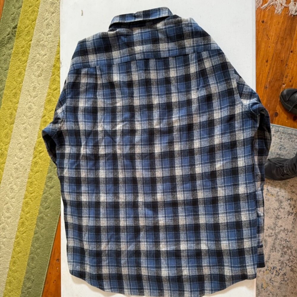 Pendleton Blue and Grey Plaid Button Down Shirt -… - image 4